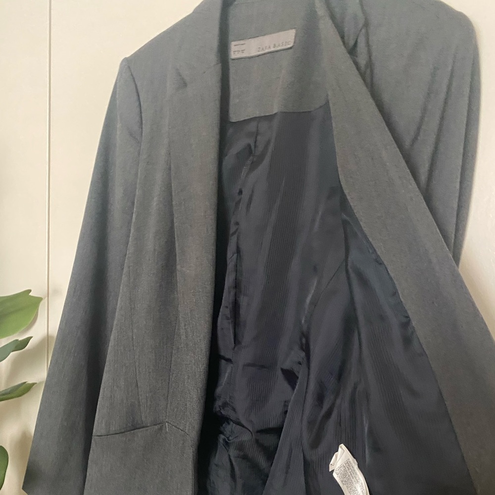 Zara Basic Dark Grey Blazer Size Medium - image 4